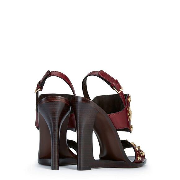 Tory Burch Kingsbridge Studded Open-Wedge Sandal Red 6.5 NIB $450 - Picture 3 of 6